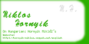 miklos hornyik business card